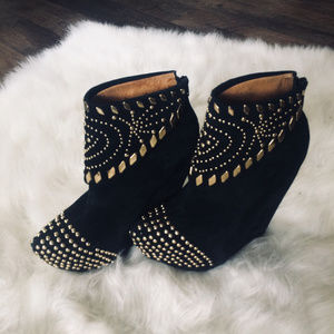jeffrey campbell studded wedge booties